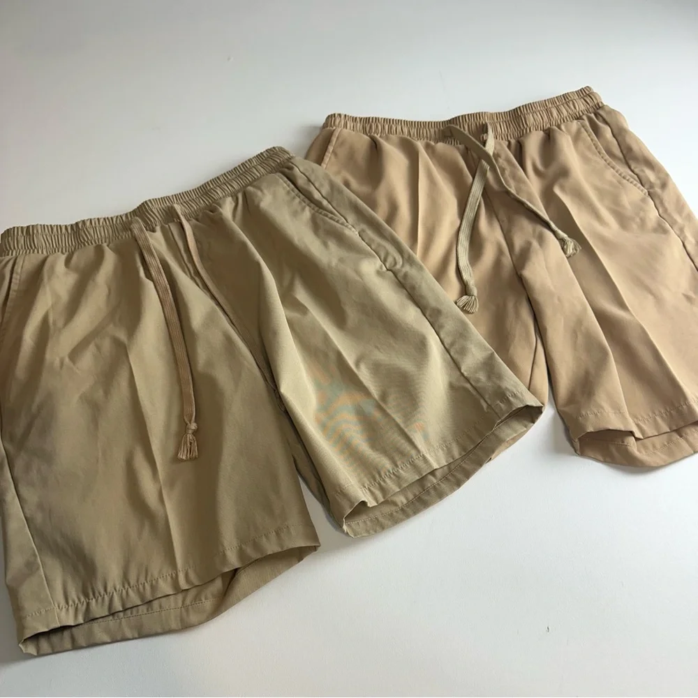 (2) pair men size large Coofandy‎ pull on stretch waist shorts